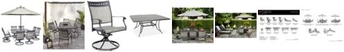 Agio Vintage II Outdoor Aluminum 9-Pc. Dining Set (64" Square Dining Table & 8 Swivel Rockers), Created for Macy's
